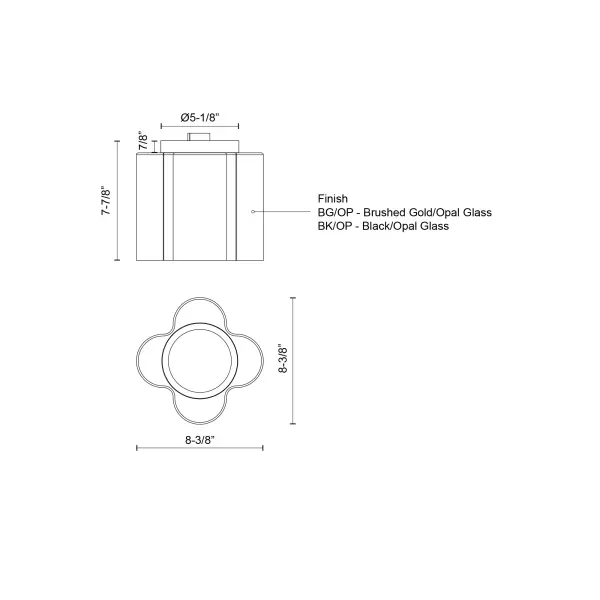 Clover 9-Inch Flush Mount in Matte Black - Image 4