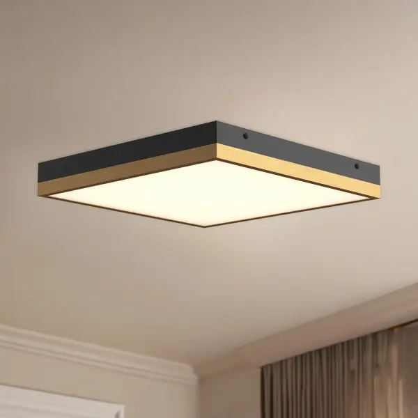Sydney 14" Flush Mount in Aged Gold/Matte Black - Image 2