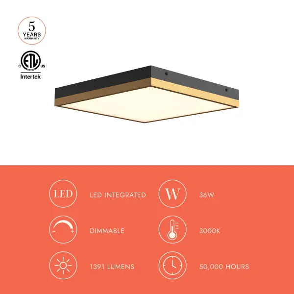 Sydney 14" Flush Mount in Aged Gold/Matte Black - Image 3