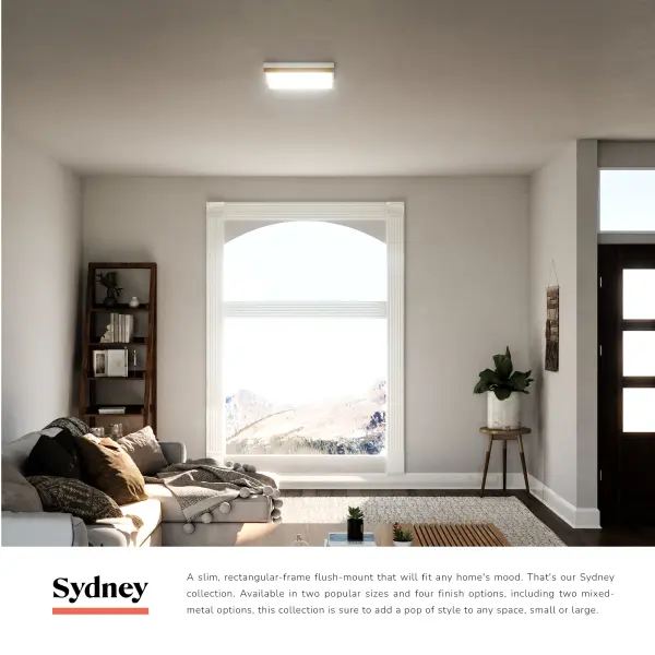 Sydney 14" Flush Mount in Aged Gold/Matte Black - Image 5