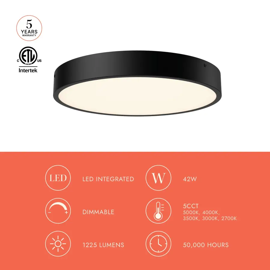 Elegant Flush Mount with Adjustable Color Temperature - Image 6