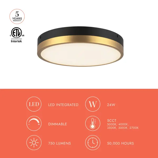 Elegant Flush Mount with Selectable Color Temperature for Any Space - Image 7