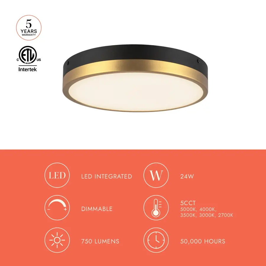 Elegant Flush Mount with Selectable Color Temperature for Any Space - Image 7