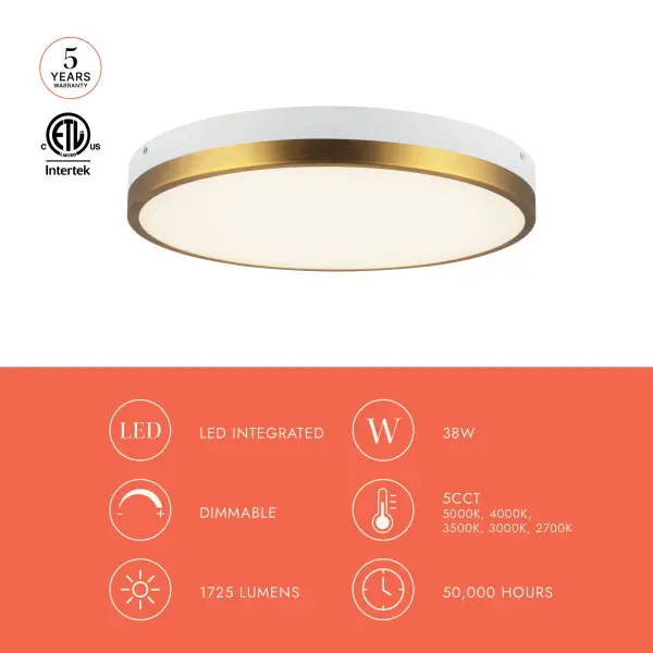 Elegant Mixed Metal Flush Mount with Adjustable Color Temperature - Image 11