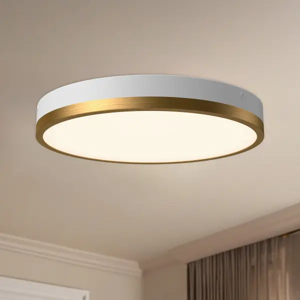 Elegant Mixed Metal Flush Mount with Adjustable Color Temperature - Image 3