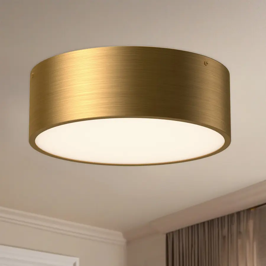 Brisbane 12-Inch Flush Mount in Aged Gold - Image 11