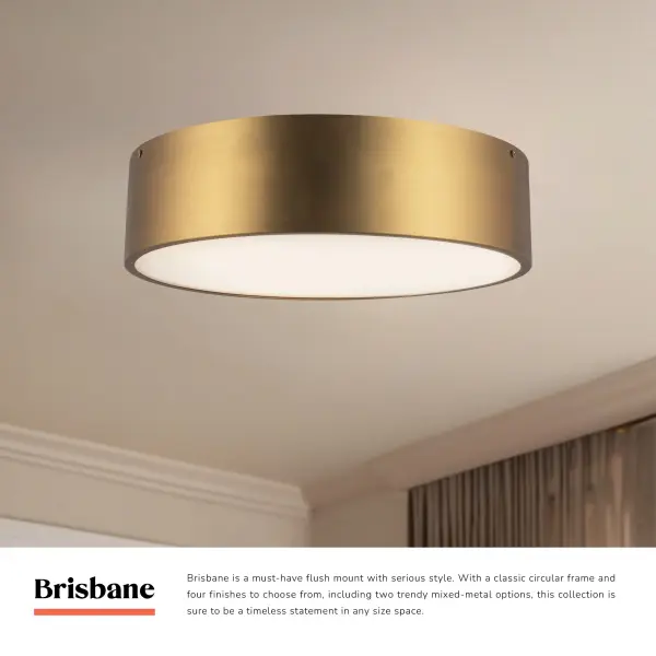 Brisbane 16" Flush Mount in Aged Gold - Image 13