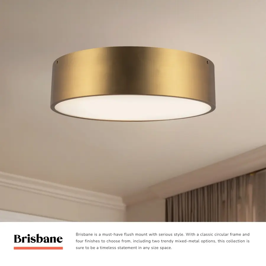 Brisbane 16" Flush Mount in Aged Gold - Image 13