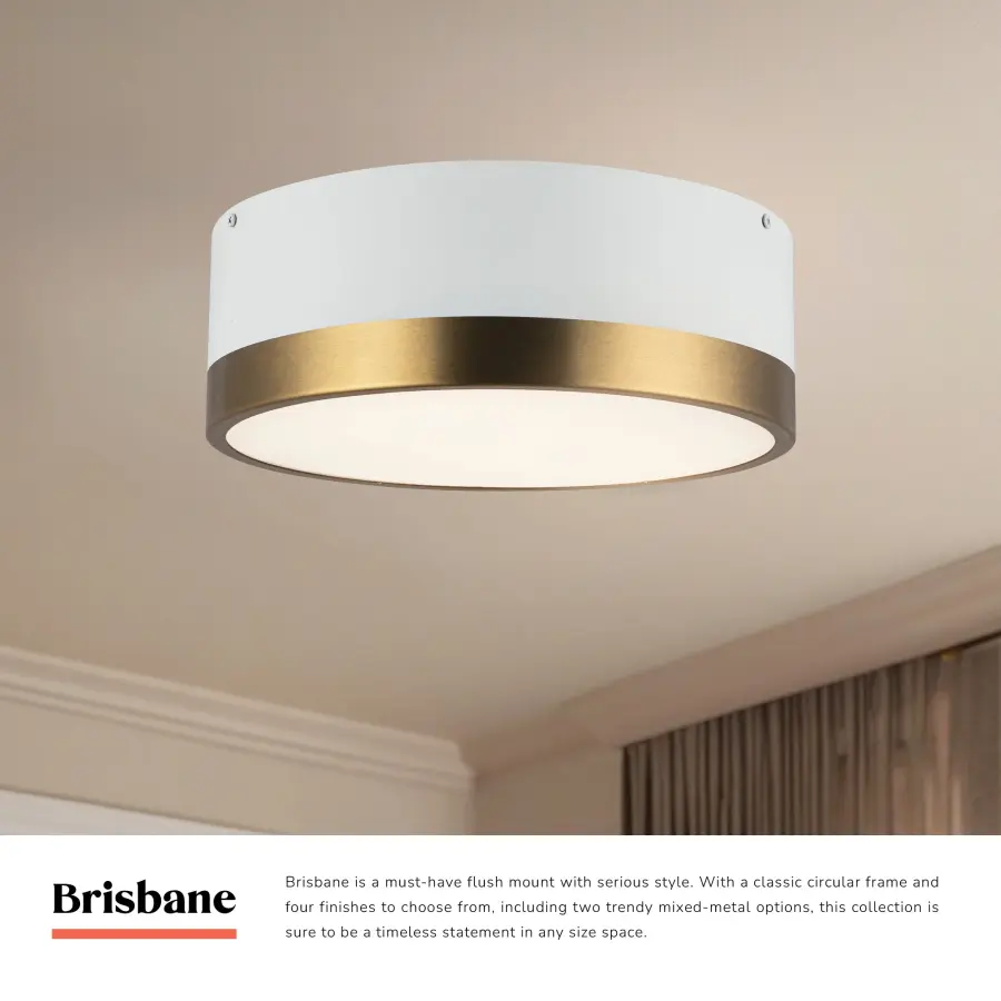 Brisbane 12-Inch Flush Mount in Aged Gold/Matte Black - Image 12