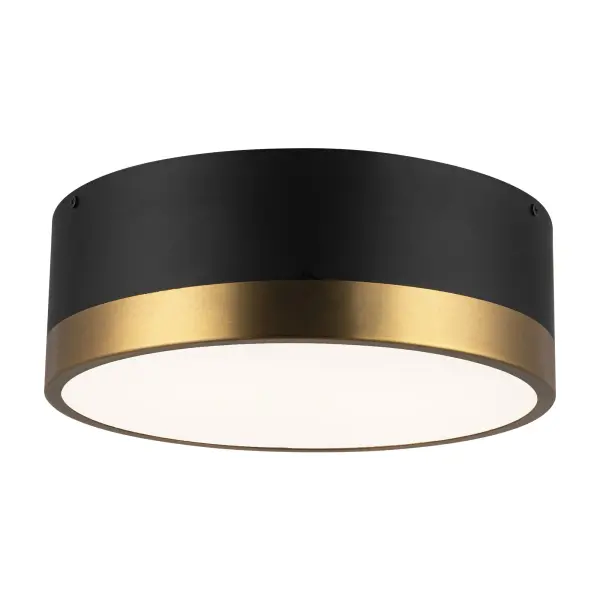 Brisbane 12-Inch Flush Mount in Aged Gold/Matte Black - Image 4