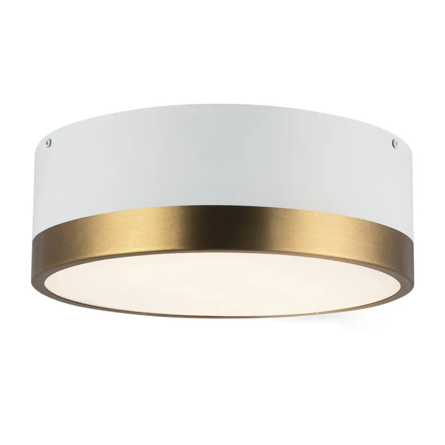 Brisbane 12-Inch Flush Mount in Aged Gold/Matte Black - Image 7