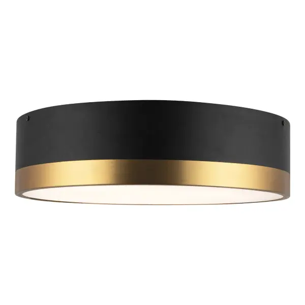 Brisbane 16" Flush Mount in Aged Gold/Matte Black - Image 1