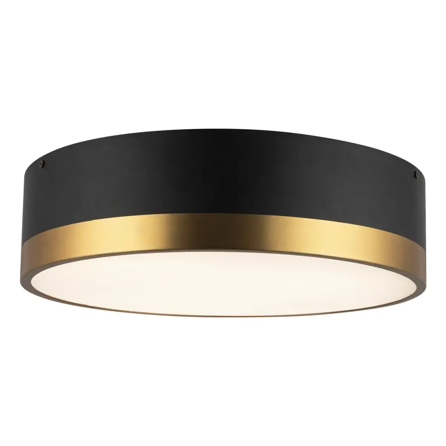 Brisbane 16" Flush Mount in Aged Gold/Matte Black - Image 2