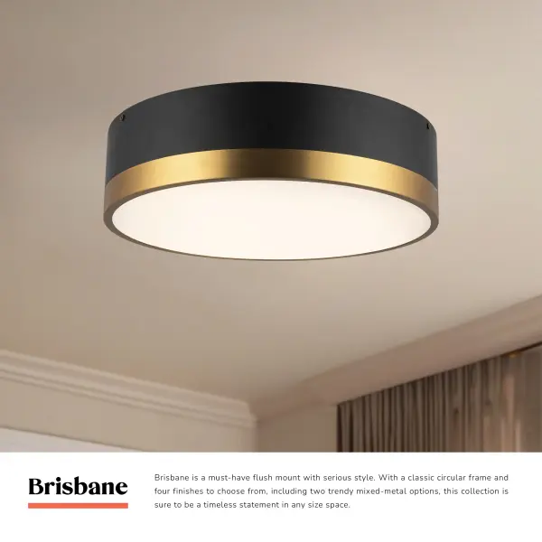 Brisbane 16" Flush Mount in Aged Gold/Matte Black - Image 12