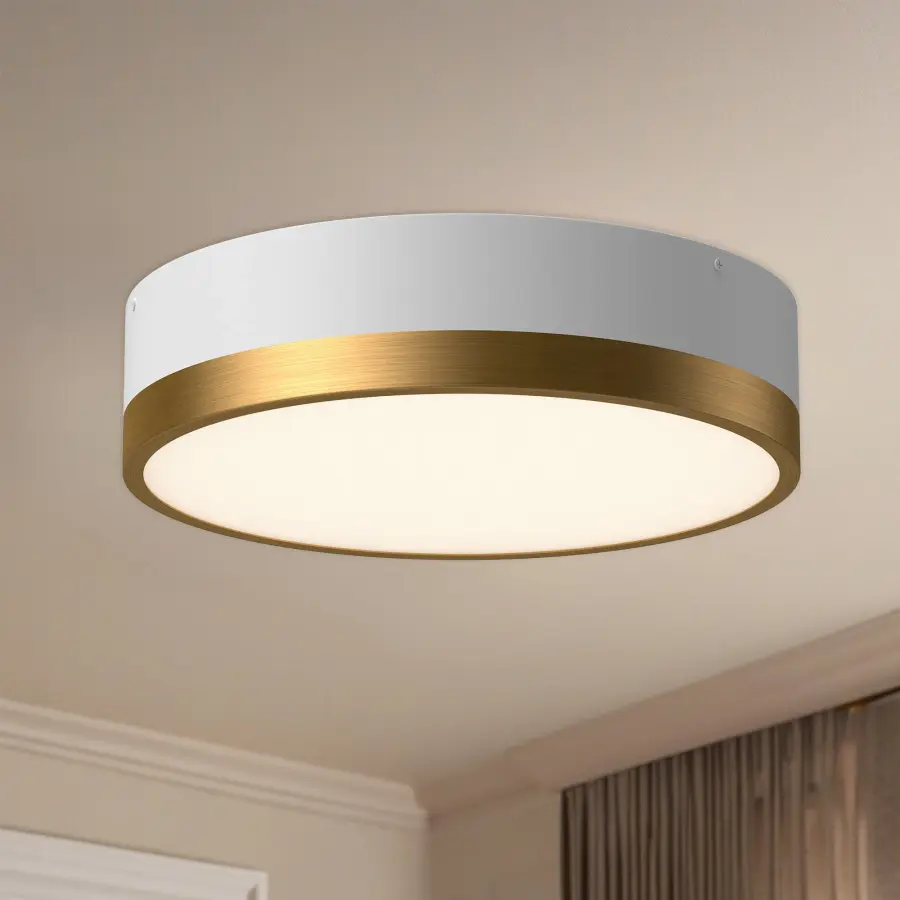 Brisbane 16" Flush Mount in Aged Gold/Matte Black - Image 16