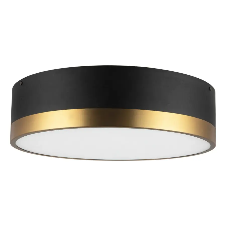 Brisbane 16" Flush Mount in Aged Gold/Matte Black - Image 3