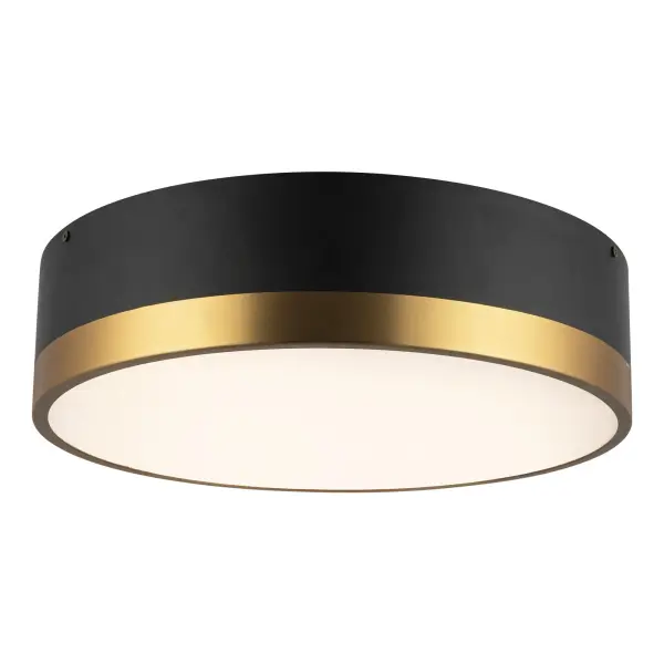 Brisbane 16" Flush Mount in Aged Gold/Matte Black - Image 4