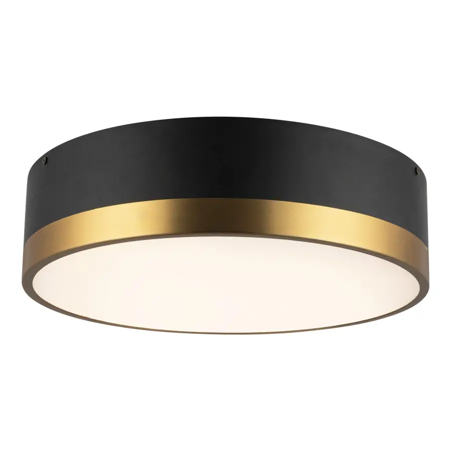 Brisbane 16" Flush Mount in Aged Gold/Matte Black - Image 4
