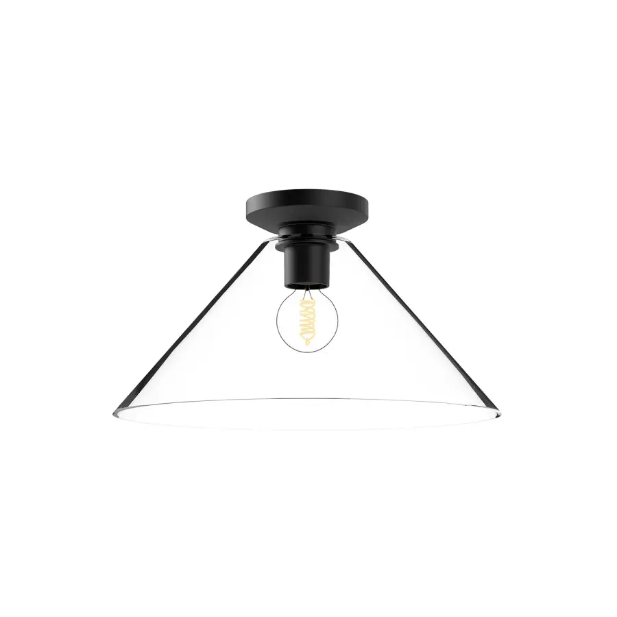Salem 14-Inch Flush Mount in Matte Black with Clear Crystal - Image 4