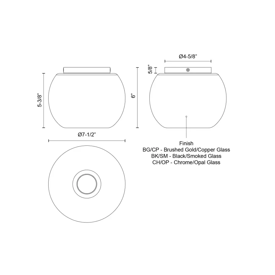 Samar 8-Inch Flush Mount in Matte Black with Smoke Glass - Image 11