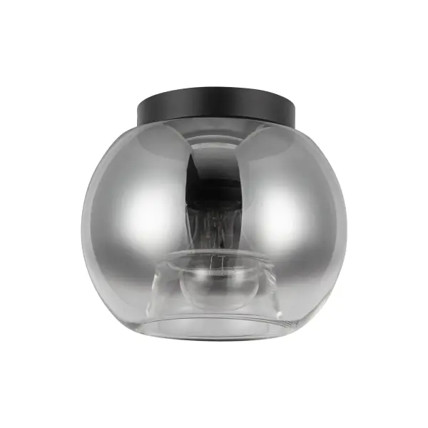 Samar 8-Inch Flush Mount in Matte Black with Smoke Glass - Image 3