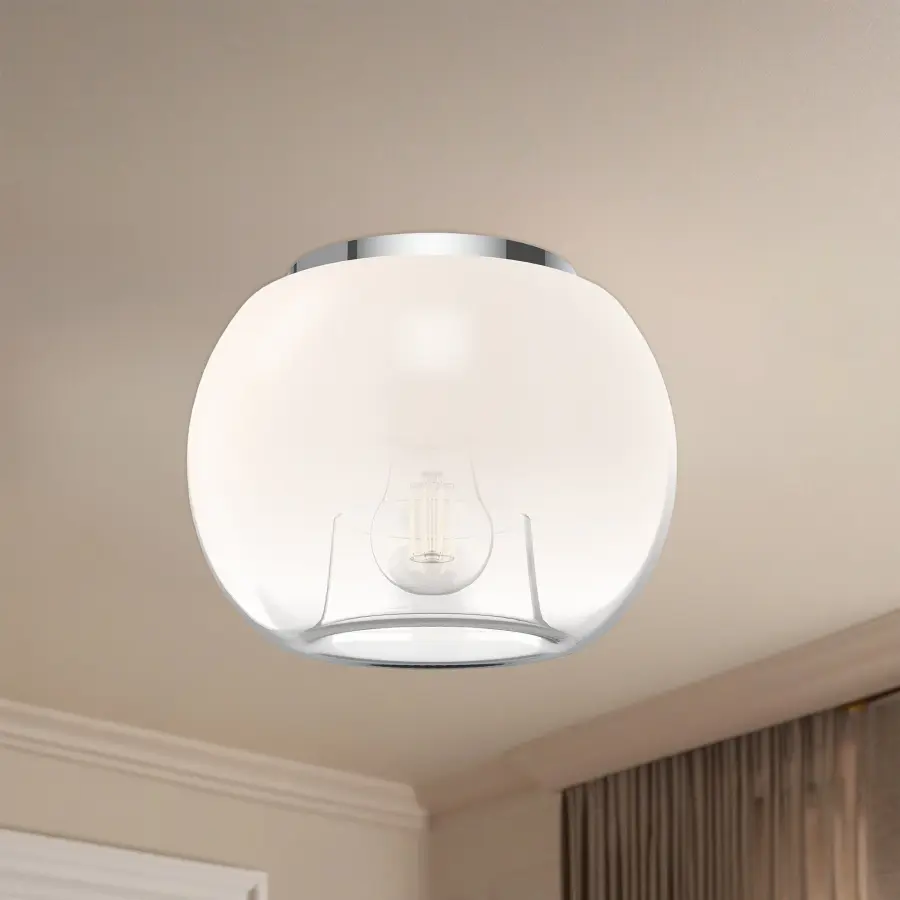Samar 8-Inch Flush Mount in Matte Black with Smoke Glass - Image 7