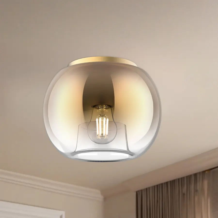 Samar 8-Inch Flush Mount in Matte Black with Smoke Glass - Image 10