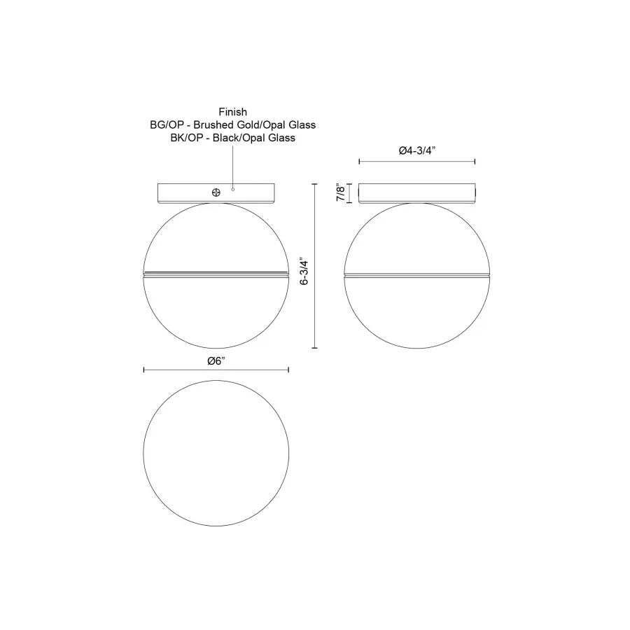 Monae 6-Inch Flush Mount in Brushed Gold - Image 7