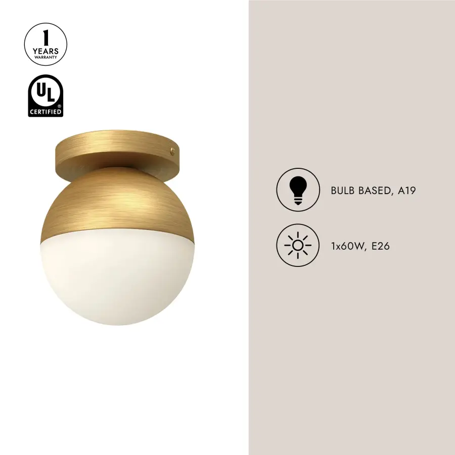 Monae 6-Inch Flush Mount in Brushed Gold - Image 8