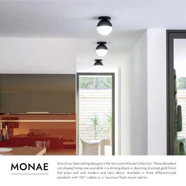 Monae 6-Inch Flush Mount in Brushed Gold - Image 9