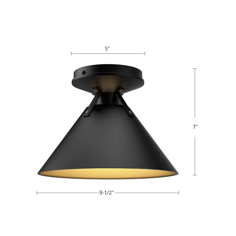 Archer 7-Inch Flush Mount in Matte Black - Image 3