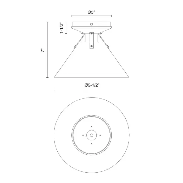 Archer 7-Inch Flush Mount in Matte Black - Image 4