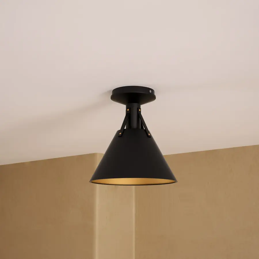 Archer 10-Inch Flush Mount in Matte Black - Image 2