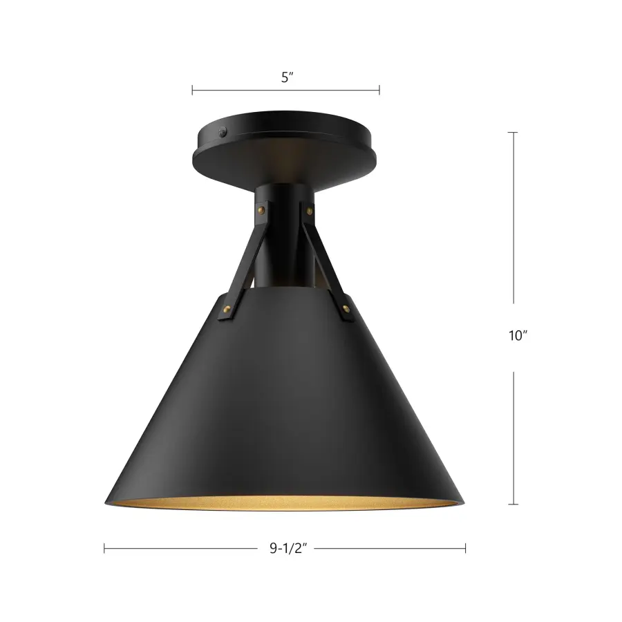 Archer 10-Inch Flush Mount in Matte Black - Image 5