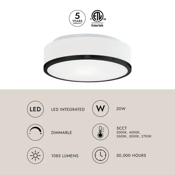 Sleek LED Flush Mount with Adjustable Color Temperature - Image 5