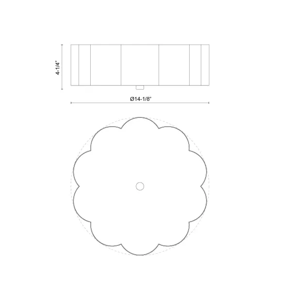 Blossom 14-Inch Flush Mount in Aged White - Image 14