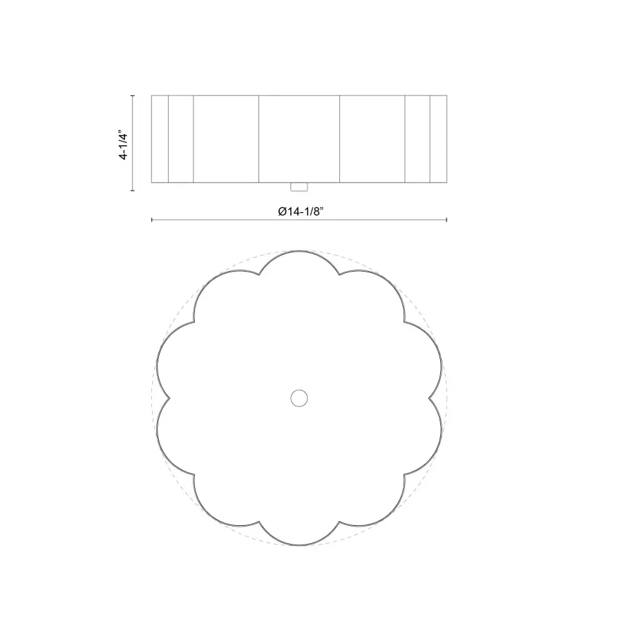 Blossom 14-Inch Flush Mount in Aged White - Image 14