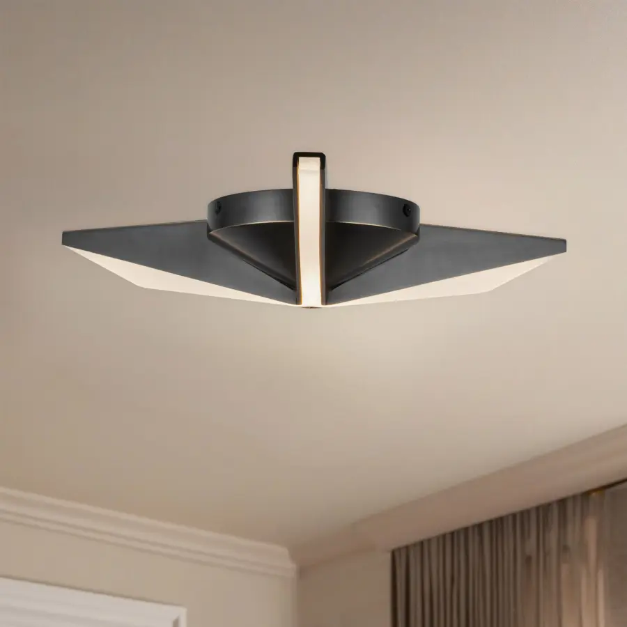 Sleek Japanese-Inspired Flush Mount with Integrated LED Technology - Image 2
