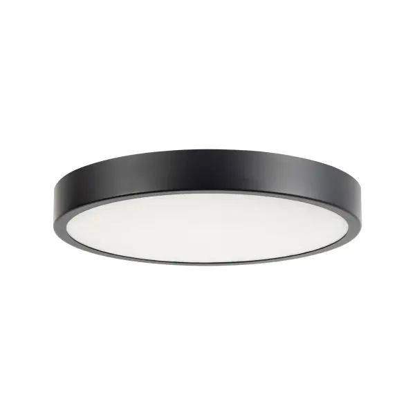 Evelyn 7-Inch Round Flush Mount in Matte Black with Alabaster - Image 3