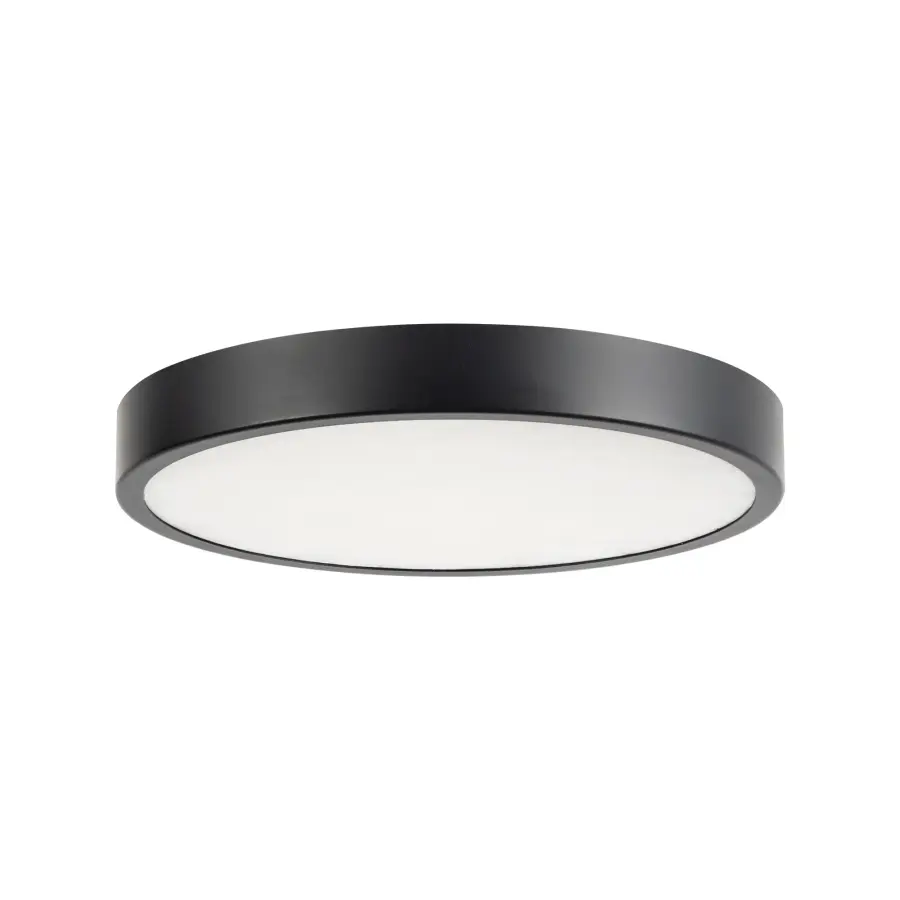 Evelyn 7-Inch Round Flush Mount in Matte Black with Alabaster - Image 3