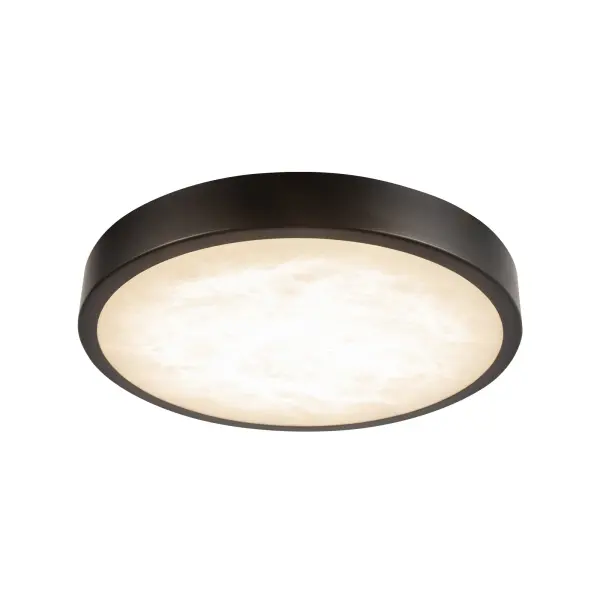 Evelyn 7-Inch Round Flush Mount in Matte Black with Alabaster - Image 5