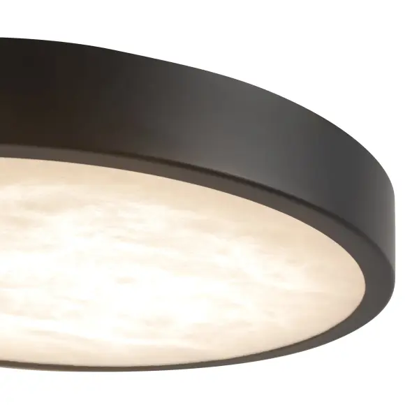 Evelyn 7-Inch Round Flush Mount in Matte Black with Alabaster - Image 6