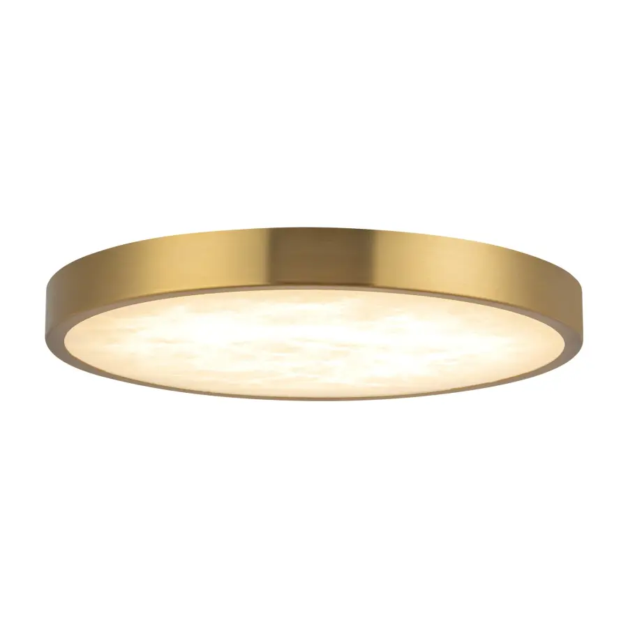 Evelyn 9-Inch Round Flush Mount in Matte Black with Alabaster - Image 1