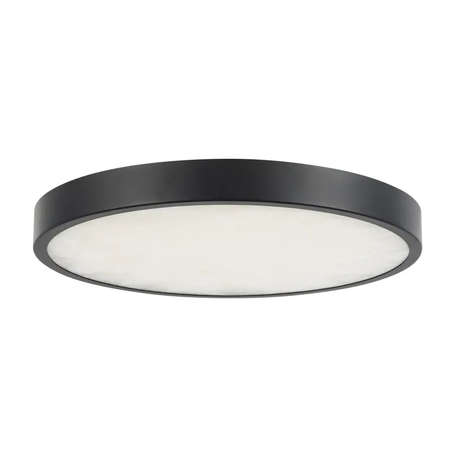 Evelyn 9-Inch Round Flush Mount in Matte Black with Alabaster - Image 3