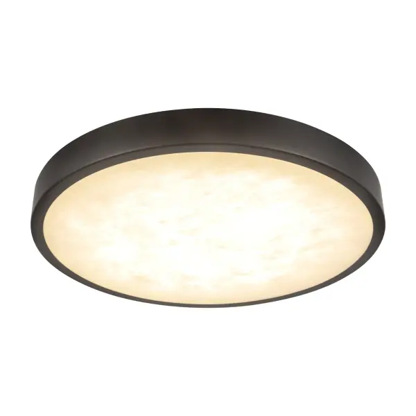 Evelyn 9-Inch Round Flush Mount in Matte Black with Alabaster - Image 5