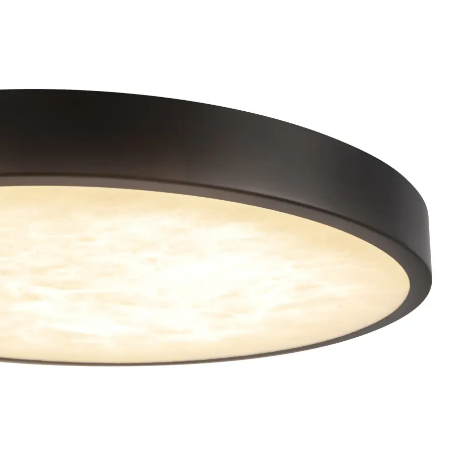 Evelyn 9-Inch Round Flush Mount in Matte Black with Alabaster - Image 6