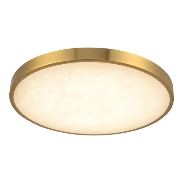 Evelyn 12-Inch Round Flush Mount in Brushed Gold with Alabaster - Image 4