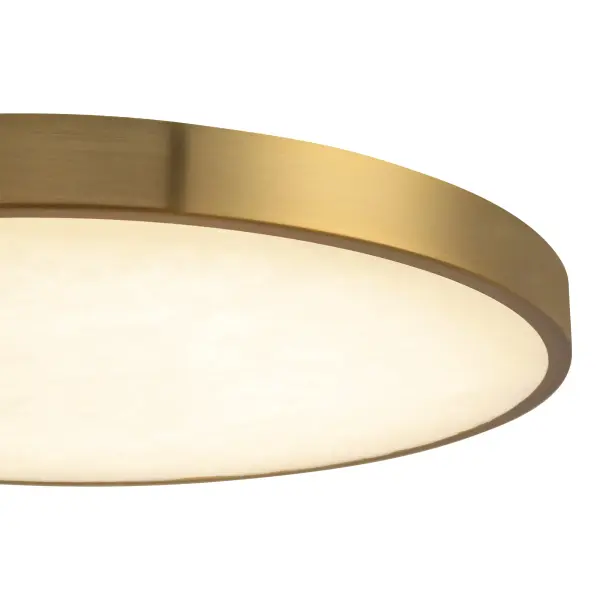 Evelyn 12-Inch Round Flush Mount in Brushed Gold with Alabaster - Image 5