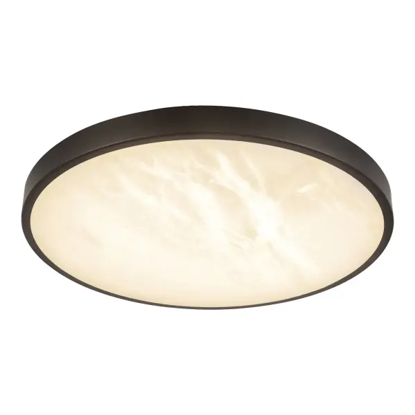 Evelyn 12-Inch Round Flush Mount in Brushed Gold with Alabaster - Image 8