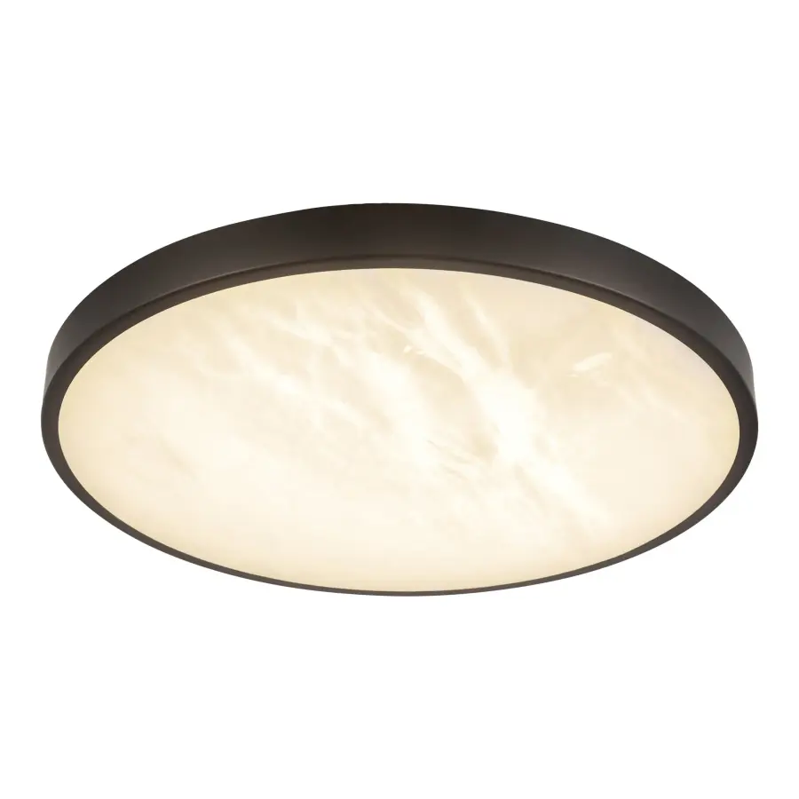 Evelyn 12-Inch Round Flush Mount in Brushed Gold with Alabaster - Image 8